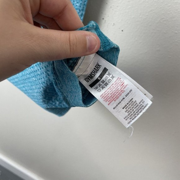 Gymshark Energy Seamless Leggings Aqua Blue High Rise Size S Small Ankle Length - Picture 4 of 7